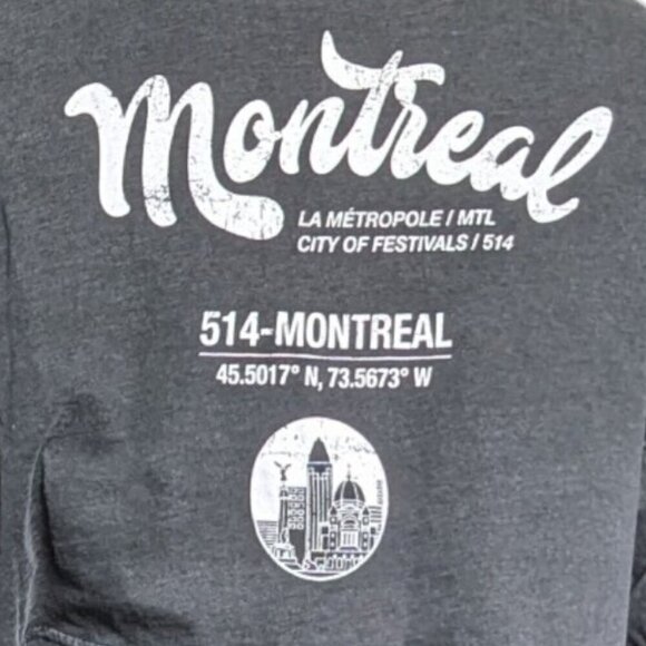 Garage Montreal Dark Grey Cuffed Long-Sleeve  Cropped Shirt Women Size M - Picture 8 of 8